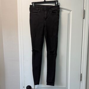 American Eagle Outfitters Black Ripped Skinny Jeans